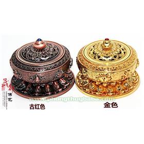 中号吉祥八宝盘香炉 （金）
